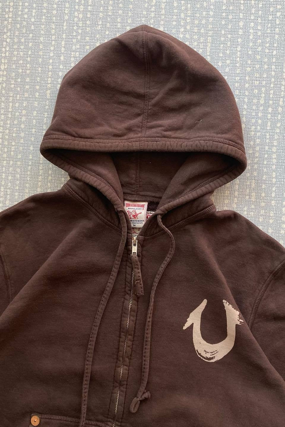 Vintage Graphic Riveted Zipper Hoodie