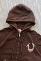 Vintage Graphic Riveted Zipper Hoodie