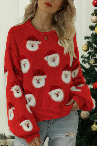 Santa Claus Head Knit Sweater