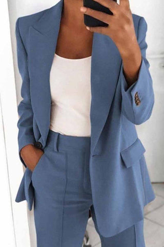Chicindress Zweiteiliger modischer Cardigan-Blazer mit Revers (5 Farben) 