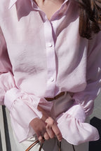 Chic Ruffled Sleeve Loose Blouse
