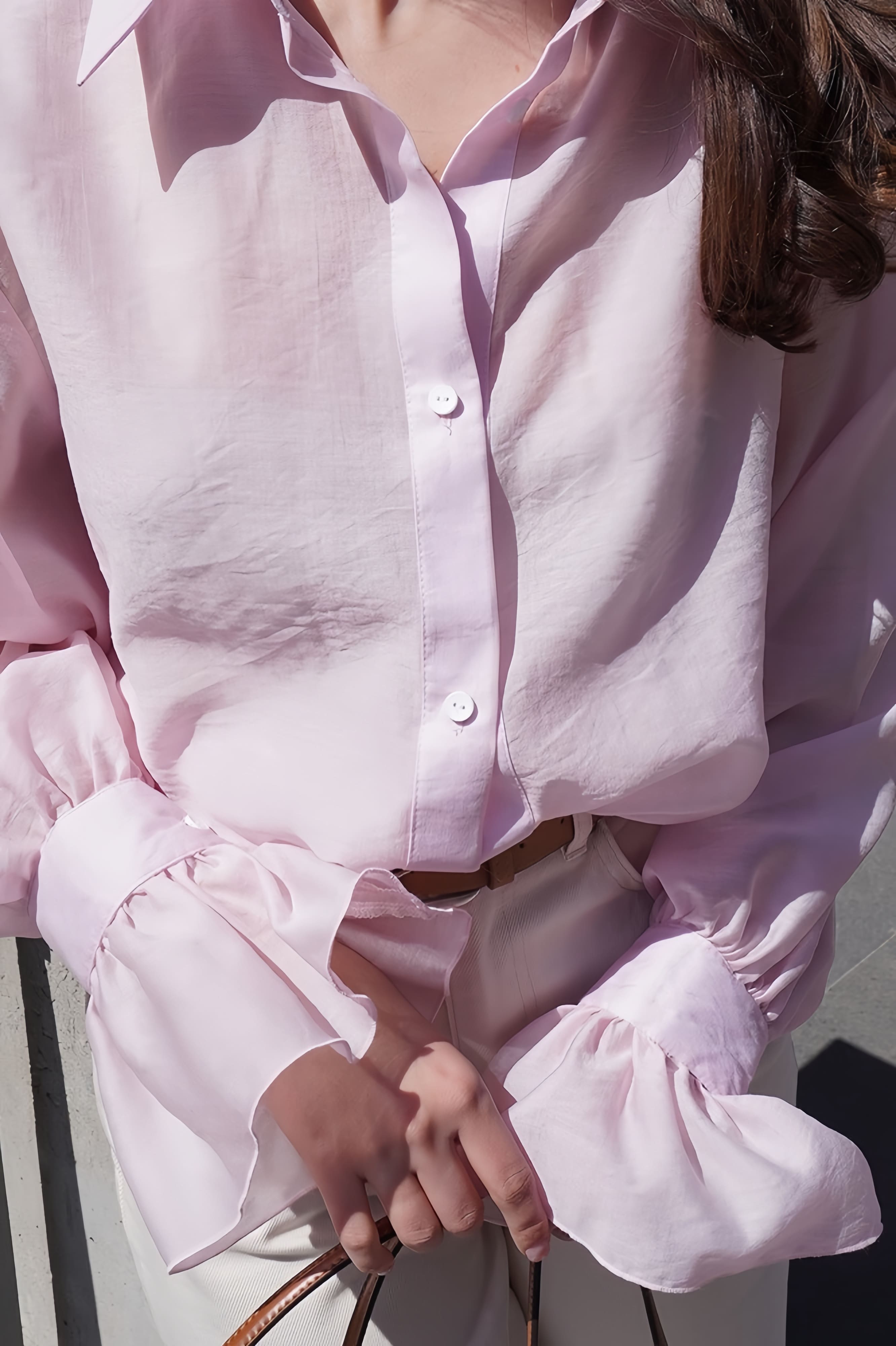 Chic Ruffled Sleeve Loose Blouse