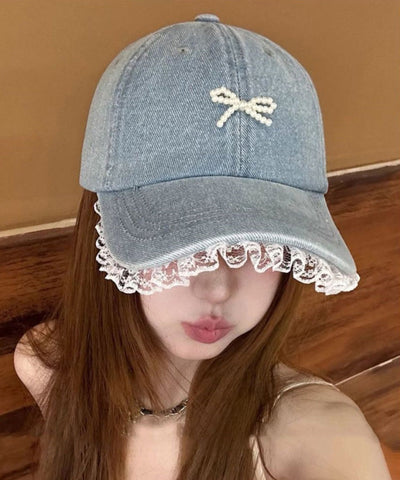 Gorra de béisbol vaquera con borde de encaje (2025) 