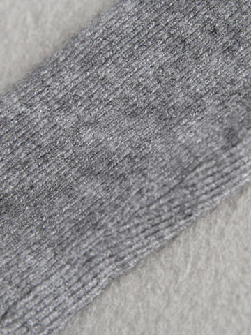 Fledermausärmel High-Low Einfarbiger Strickpullover mit U-Boot-Ausschnitt 