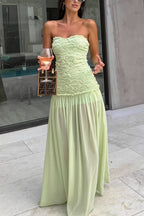 Chiffon Floral Bandeau Cami Maxi Dress