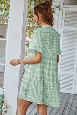 GENISTA French Doll Mini Dress - Green