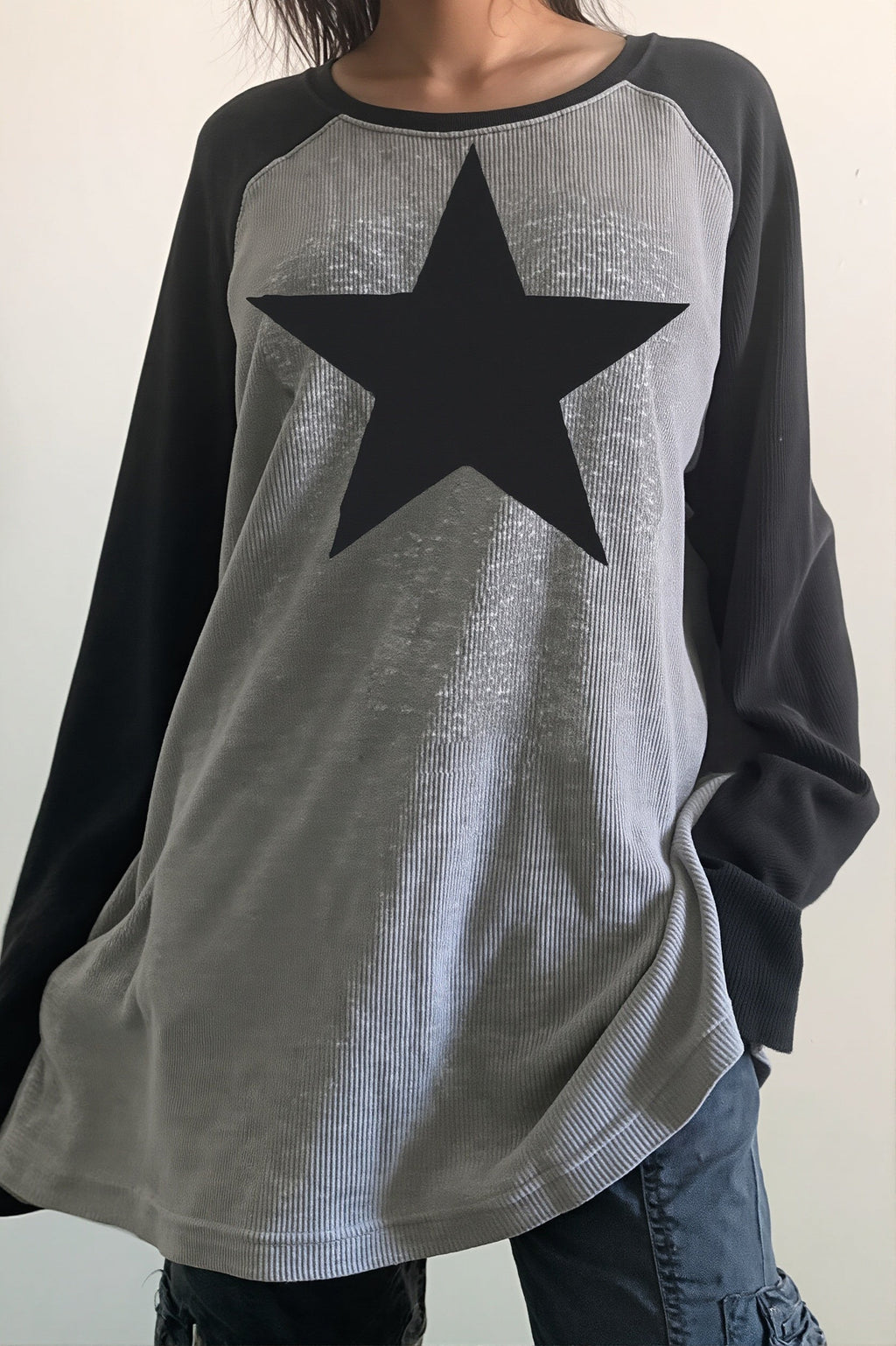 Star Print Long Sleeve Sweatshirt