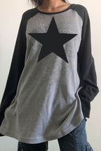 Star Print Long Sleeve Sweatshirt