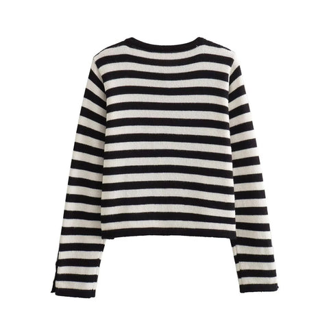 Early Autumn Women Clothing Casual Classic All Match Knitted Cardigan