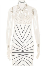 Striped Twist Waist Split Maxi Dress