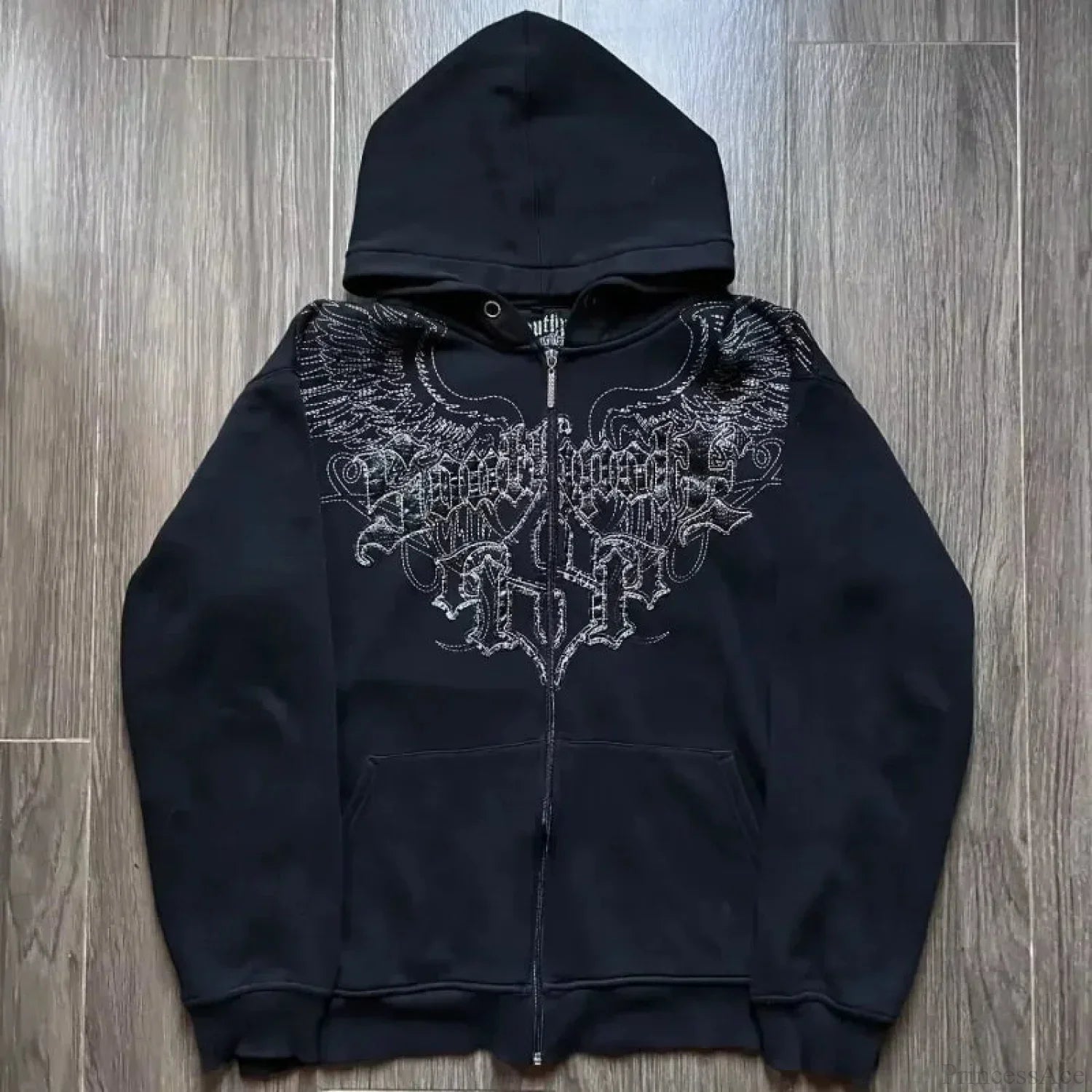 Distress Medieval Vintage Zip Hoodie