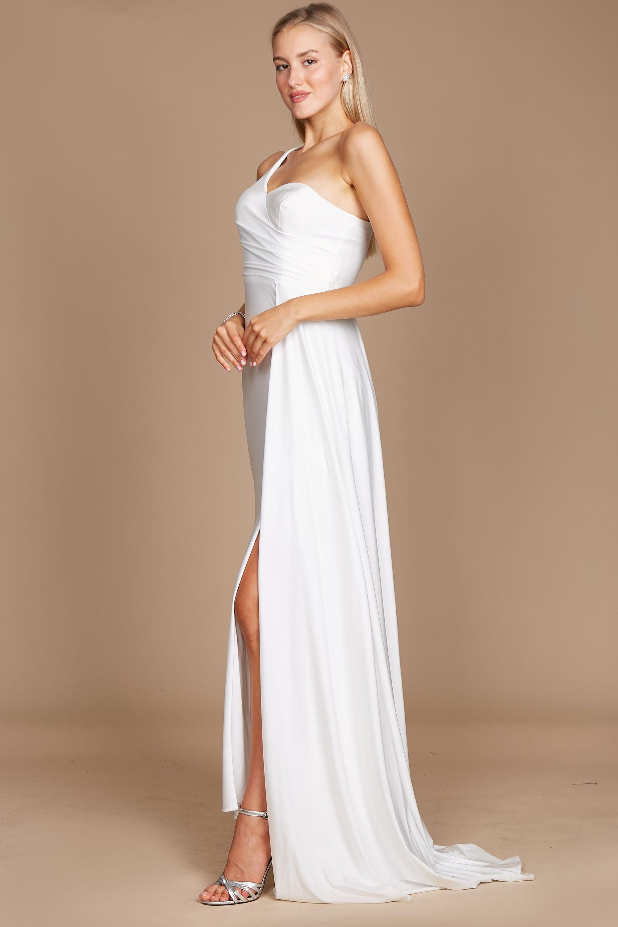Long One Shoulder Wedding Dress