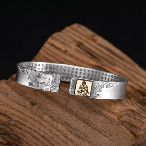 Sterling Silver Six Character Truth Chinese Zodiac Bracelet