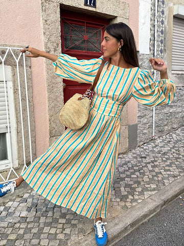 Gestreiftes Midikleid