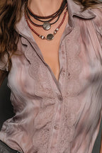 Light Mercerized Floral Lace Blouse