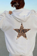 Star Print Loose Fit Pullover Hoodie