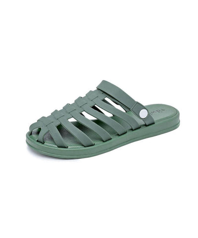 Lässige schwarze Slide-Sandalen mit ausgehöhlten Details 