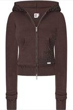 Y2K Crop Zip Hoodie Two Piece Set