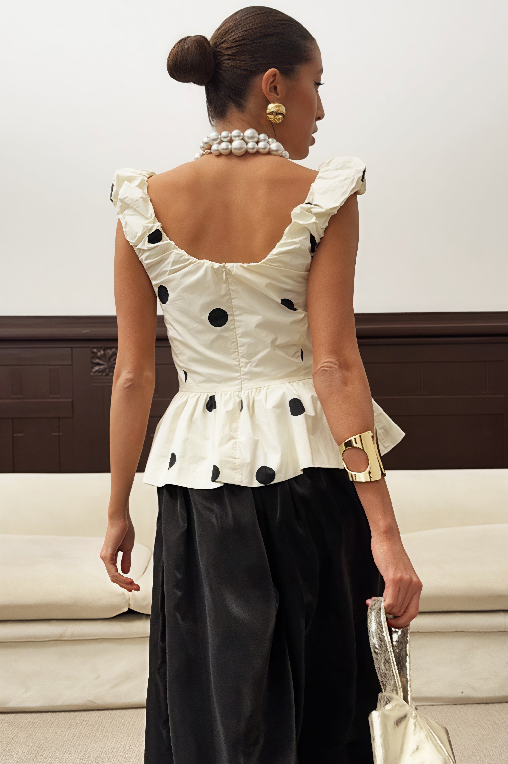 Vintage Polka Dot Elegant Basic Cami Top