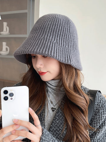 Fahion Pure Color Knitted Winter Warm Hat
