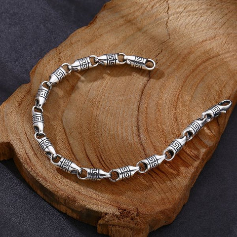 Sterling Silver Vintage Lucky Bucket Bead Bracelet