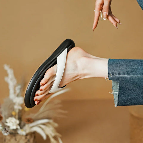 Neue Echtes Leder Frauen Schuhe Outdoor Strand Hausschuhe Mode Lässig Sommer Frauen Flip-Flops Weibliche Weiche Schuhe 34-40 