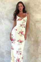Floral Print Adjustable Strap Maxi Dress