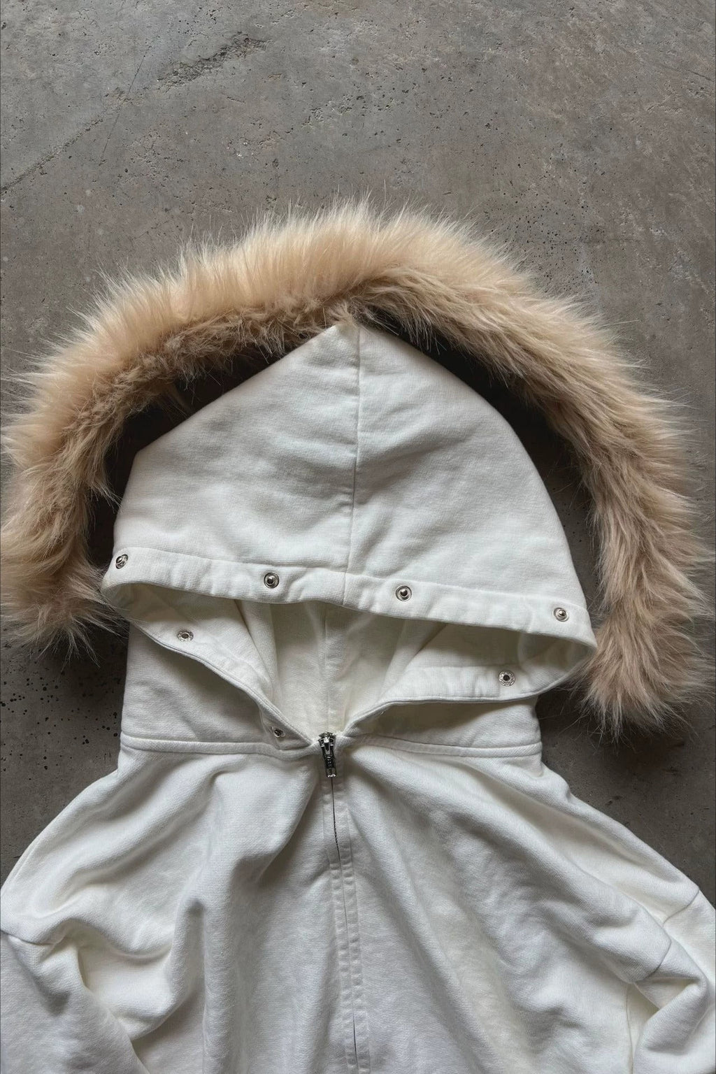 Y2K Fur Collar Letter Print Hoodie
