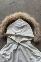 Y2K Fur Collar Letter Print Hoodie