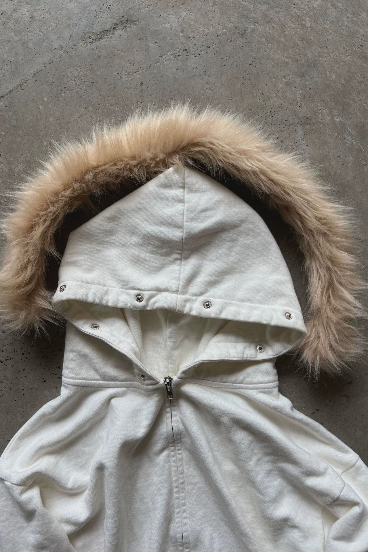 Y2K Fur Collar Letter Print Hoodie