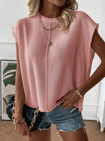 Women Solid Color Bat Sleeve Sweater Top
