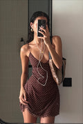 Solid Polka Dot Slim Cami Mini Dress