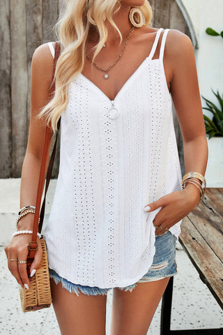 Lässige Oberteile mit Doppelträgern und V-Ausschnitt 