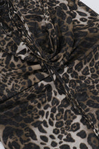 Elegant Cowl Leopard Slip Maxi Dress