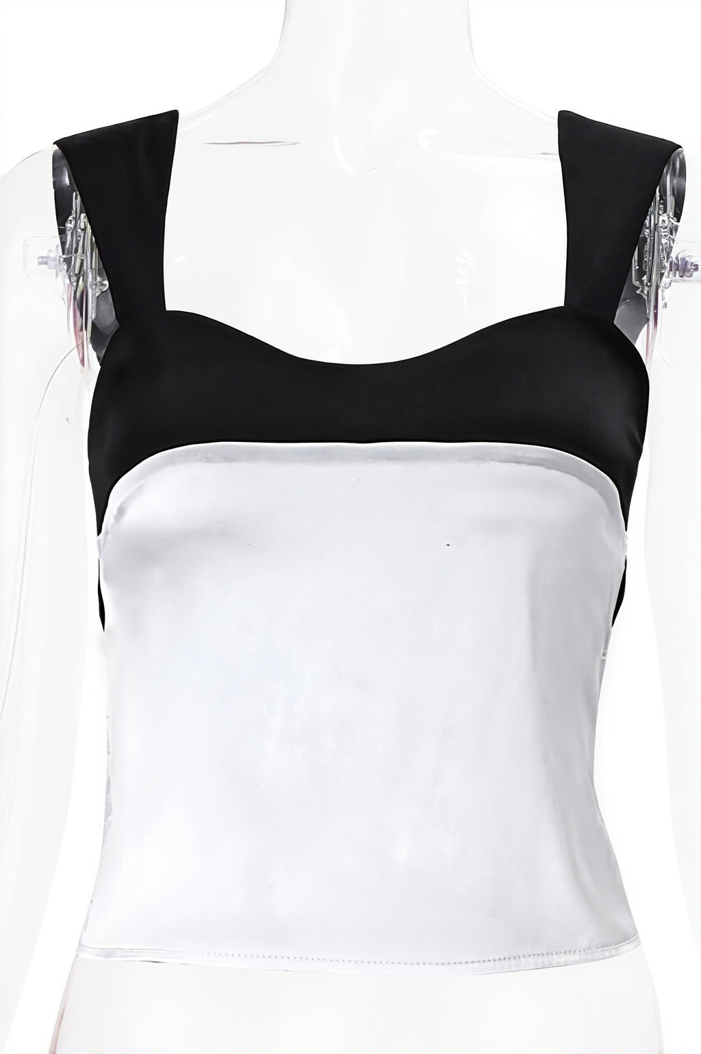 Colorblock Low Cut Tie Back Blouse