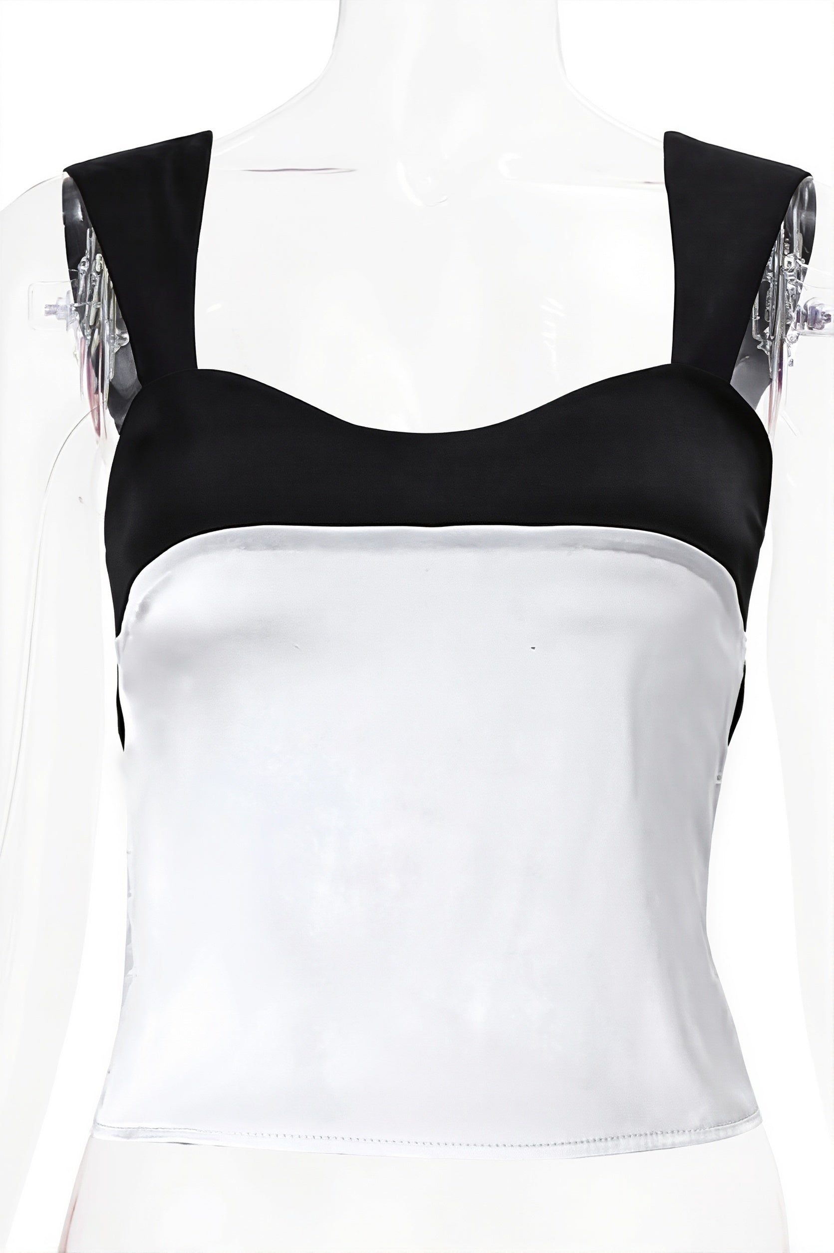 Colorblock Low Cut Tie Back Blouse