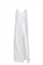 Chic Silk Satin Lace Trim Cami Slip Maxi Dress