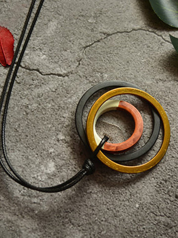 Lässige Accessoires Halskette mit Anhänger mit mehreren Kreisen 