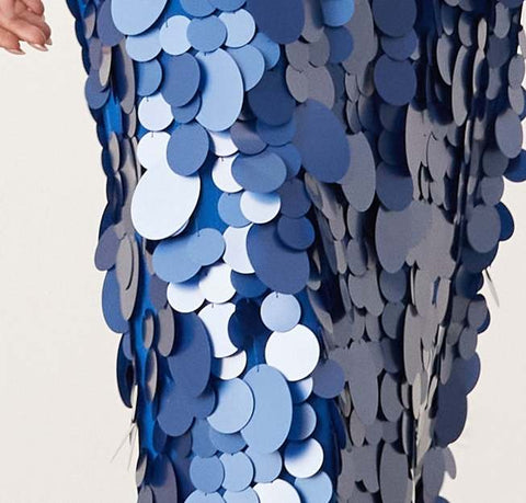 Sequined Midi Dress (Midnight Blue)