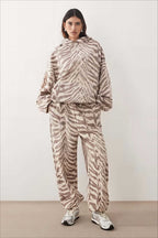 Zebra Print Oversized Street Hoodie