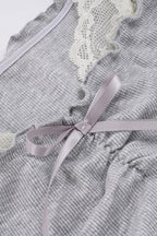 Ruffle Lace Patchwork Bow Tank Top