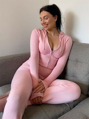TARUXY New Casual Knitted Pant Sets Tracksuit Women Two Piece Set Outfits Hoodie Sweater Suit Women's Tracksuit 2023 Streetwear