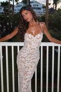Tie Slim Split Lace Cami Maxi Dress
