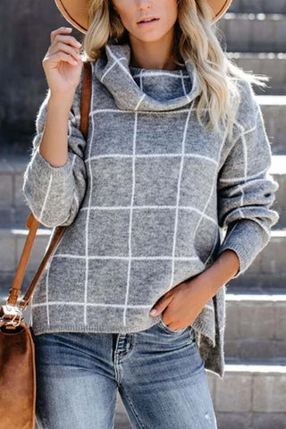 Chicindress Rollkragenpullover mit Karomuster (5 Farben) 