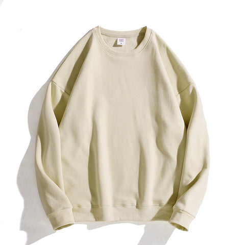 Winter Neck Fleece Lined Women off Shoulder Sweater Fashionable Custom Class Clothes Loose Solid Color Large round Neck Sweater
