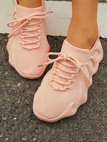 Atmungsaktive Sneakers aus Strick mit Schnürung 