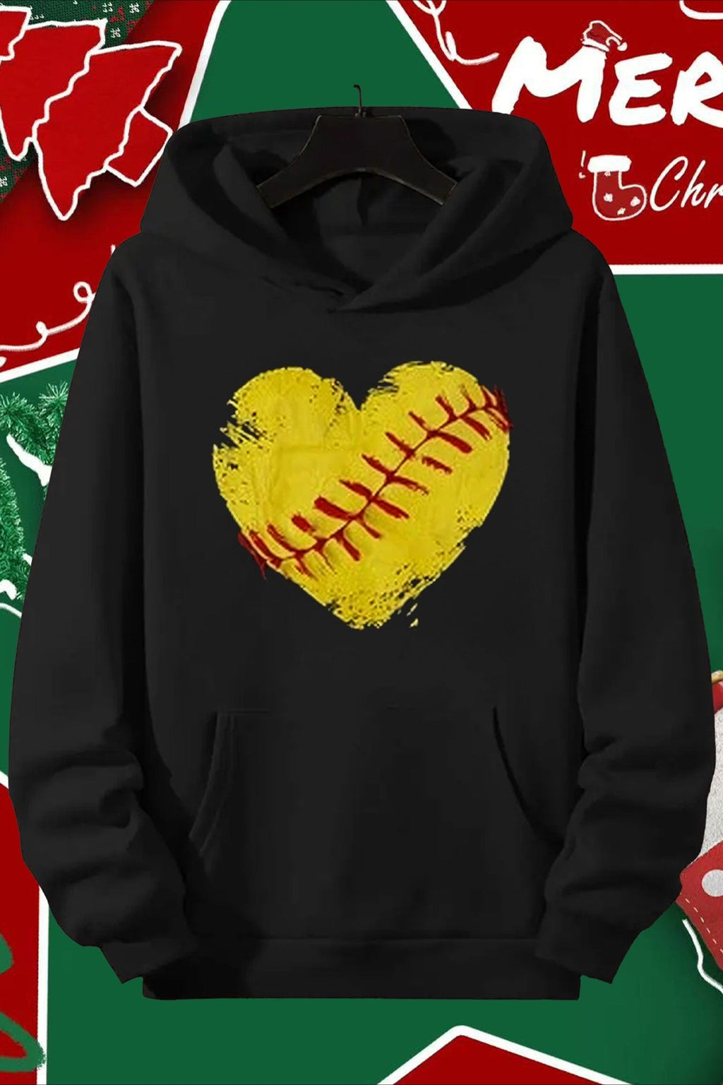 Yellow Text Graphic Pullover Hoodie
