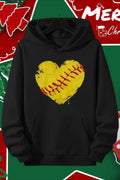 Yellow Text Graphic Pullover Hoodie