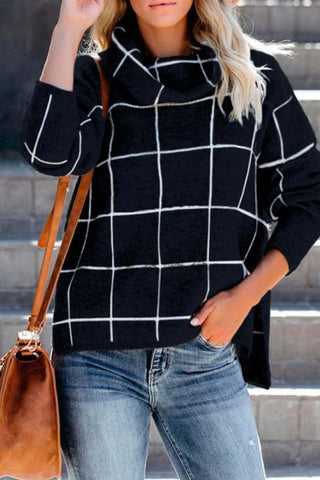 Chicindress Rollkragenpullover mit Karomuster (5 Farben) 