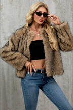 Plush Short Fur Open Cardigan Coat